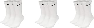 Nike U NK Everyday CUSH Crew Socks, 3 Pairs, White (Black)/Dark Grey Heather (Black)/Black (White)