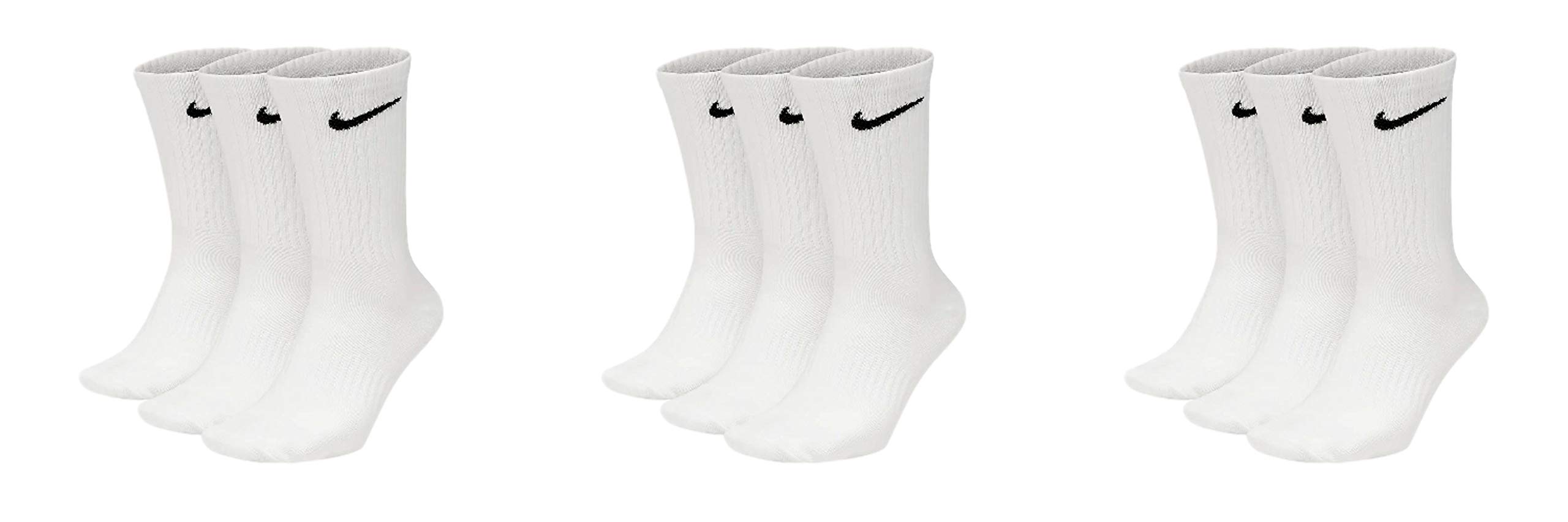 Nike U NK Everyday CUSH Crew Socks, 3 Pairs, White (Black)/Dark Grey Heather (Bl