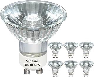 Vinaco GU10 Halogen Bulbs 120V 50W 2800k for Recessed & Track Lighting
