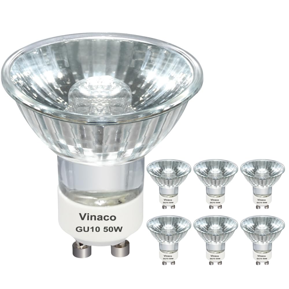 Vinaco GU10 Halogen Bulbs 120V 50W 2800k for Recessed & Track Lighting