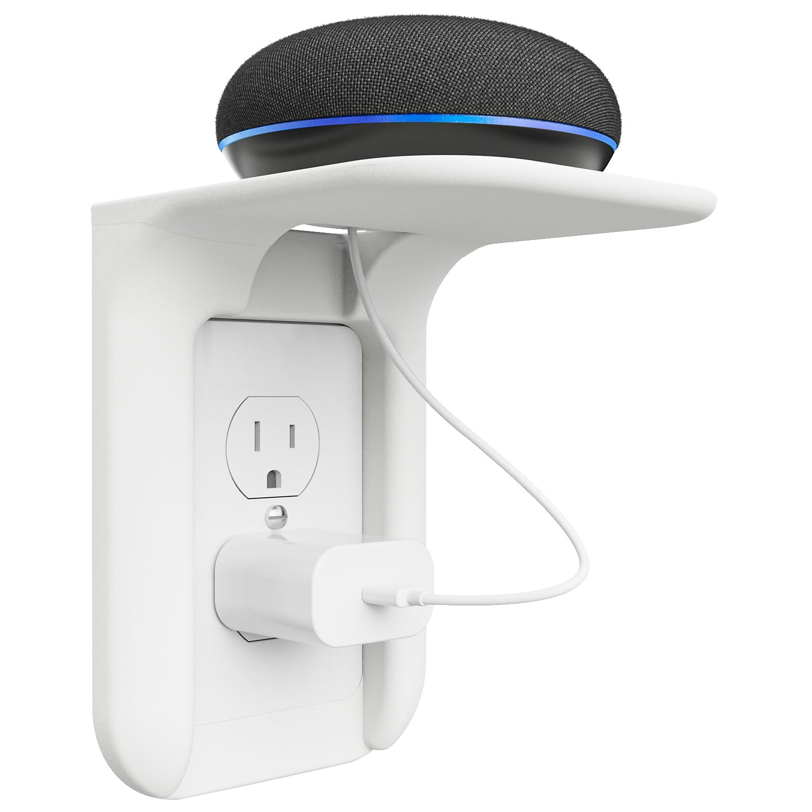 WALI Outlet Shelf Wall Holder, Bathroom Shelf for Smart Home Decor | Standard Ve