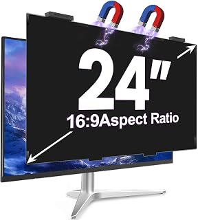 24 Inch Magnetic Privacy Screen for Computer Monitor 16:9 Aspect Ratio Removable Anti-Blue/Glare Anti-Spy Screen Protector for Desktop Security Filter
