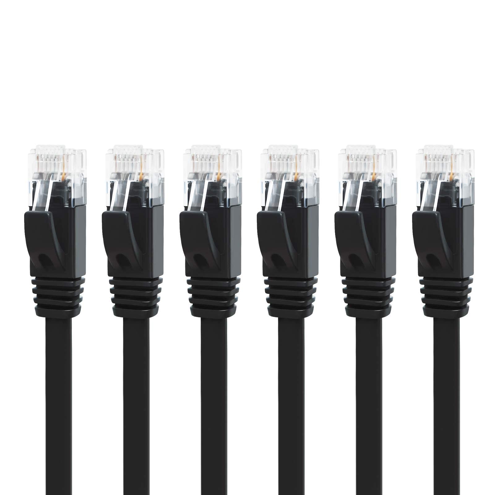 Yauhody Cat 6 Cable Ethernet 2m 6piezas, RJ45 Cable de Red Plano, 1000Mbps 250MH