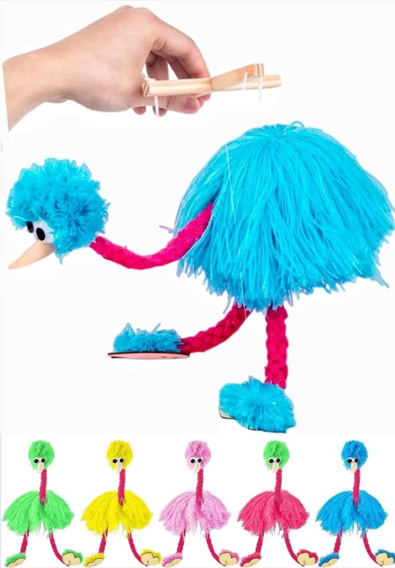 （3 Days Local Delivery） Ostrich Marionette Puppet,Ostrich String Puppet，Exercise