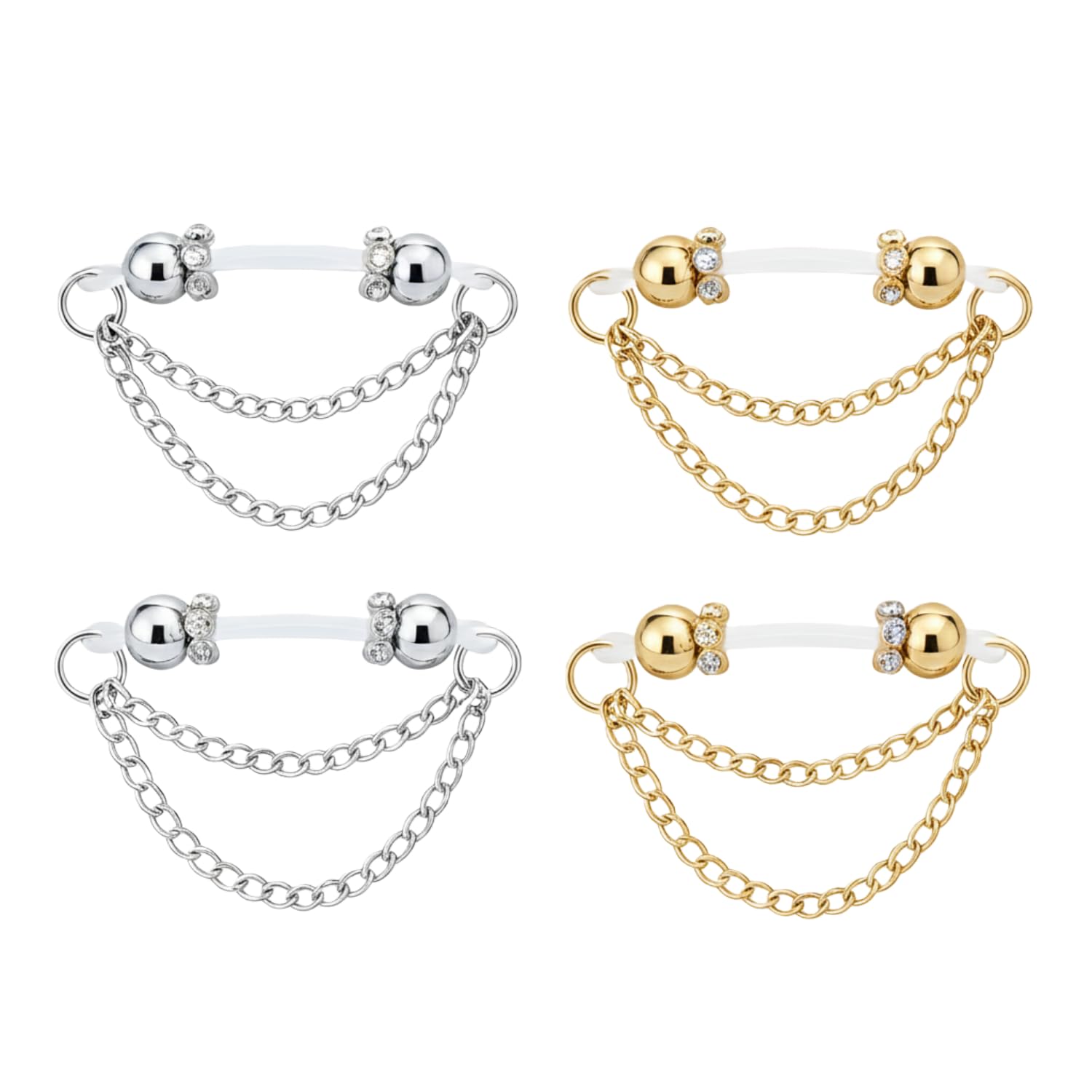 Cotinna 2 Pairs Non-Piercing Nipple Jewelry – Adjustable Silicone Rings with Sil