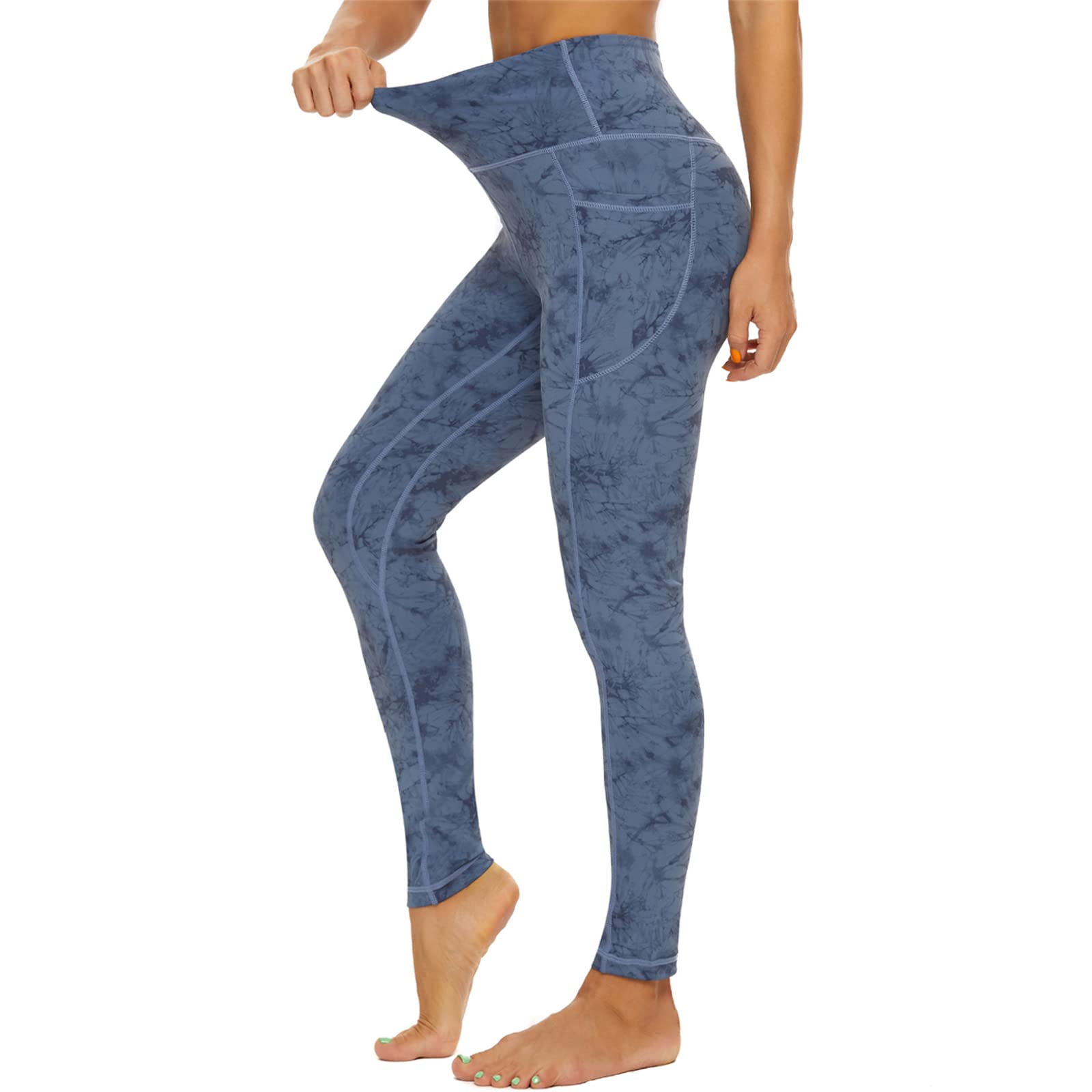 Devirld Womens Leggings with Pockets Tummy Control, High Waisted Yoga Pants Gym 