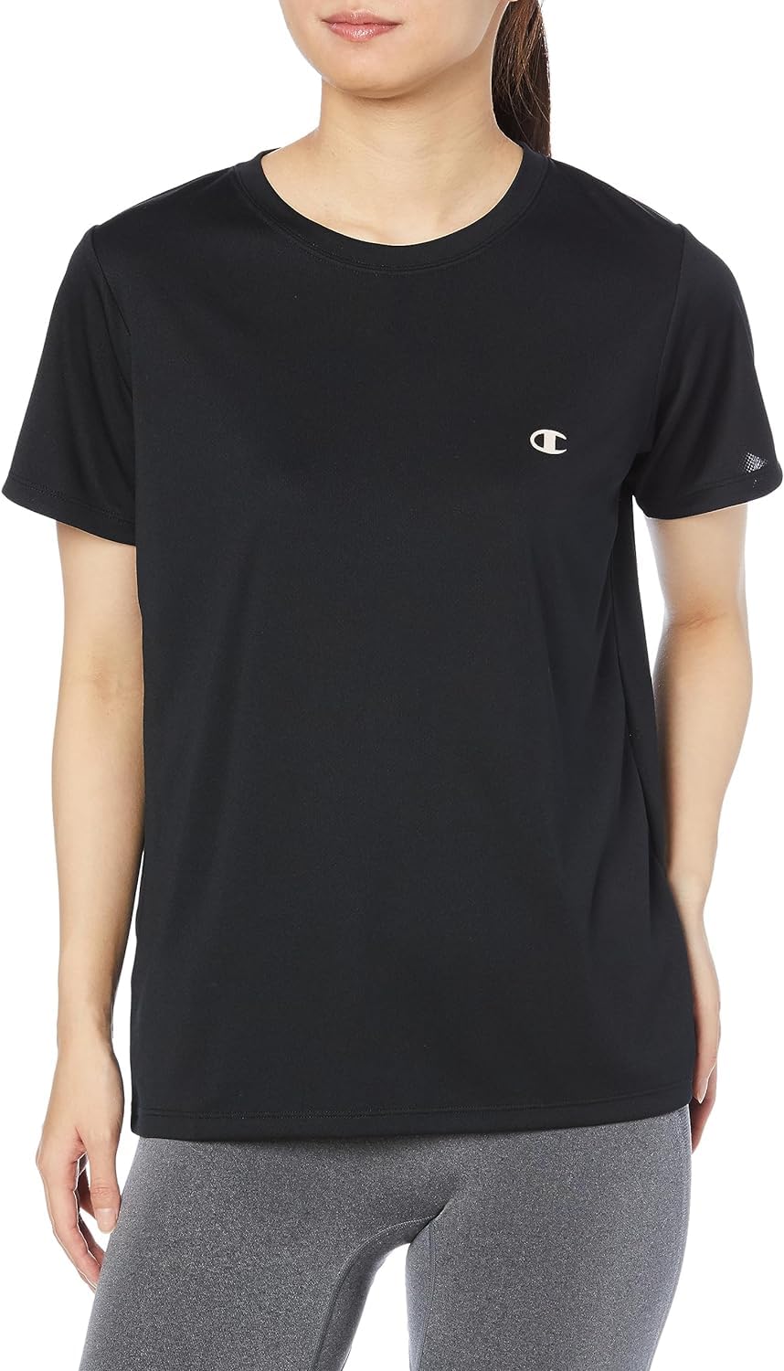 Champion(チャンピオン) Tシャツ 半袖 丸首半袖シャツ 丸首 UVカット 吸水速乾 ワンポイントロゴ ショートスリーブドライTシャツ CWSTS301