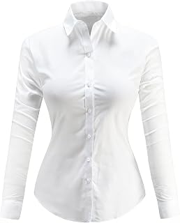 Womens Dress Shirts Oxford Cotton Cloth Button Down Ladies Office Blouse
