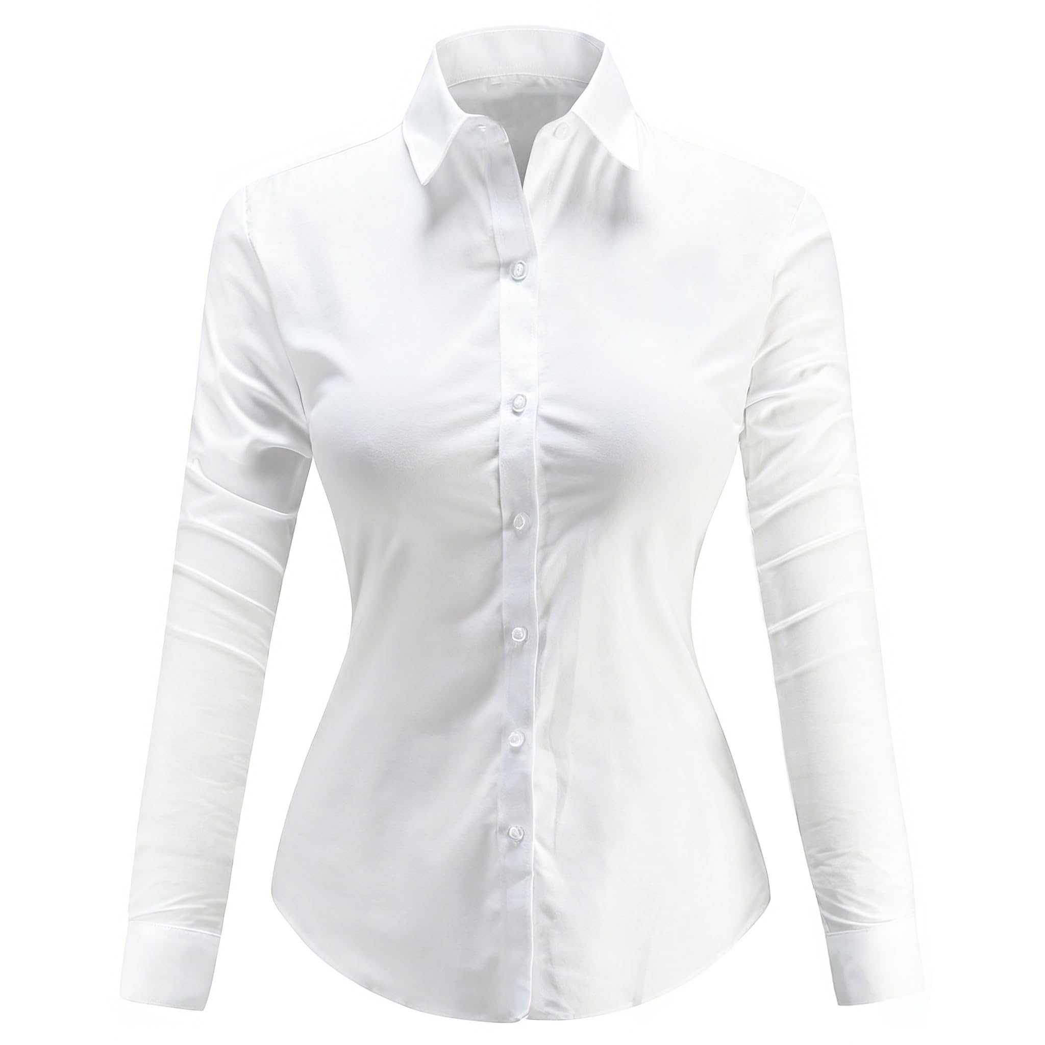 Womens Dress Shirts Oxford Cotton Cloth Button Down Ladies Office Blouse