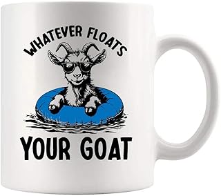 Panvola Whatever Floats Your Goat Funny Lover Gifts for Women Men Farmer Gifts Farming Animal Ceramic Mug 11 oz White