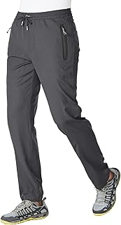 JHMORP Men's Lightweight Athletic Workout Pants Stretch Quick Dry Hiking Track Casual Pants Sweatpants Zipper Pockets