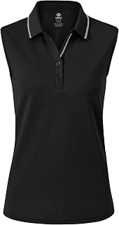 MoFiz Women's Sleeveless Polo Shirt Golf Shirt Summer Cotton Top Breathable