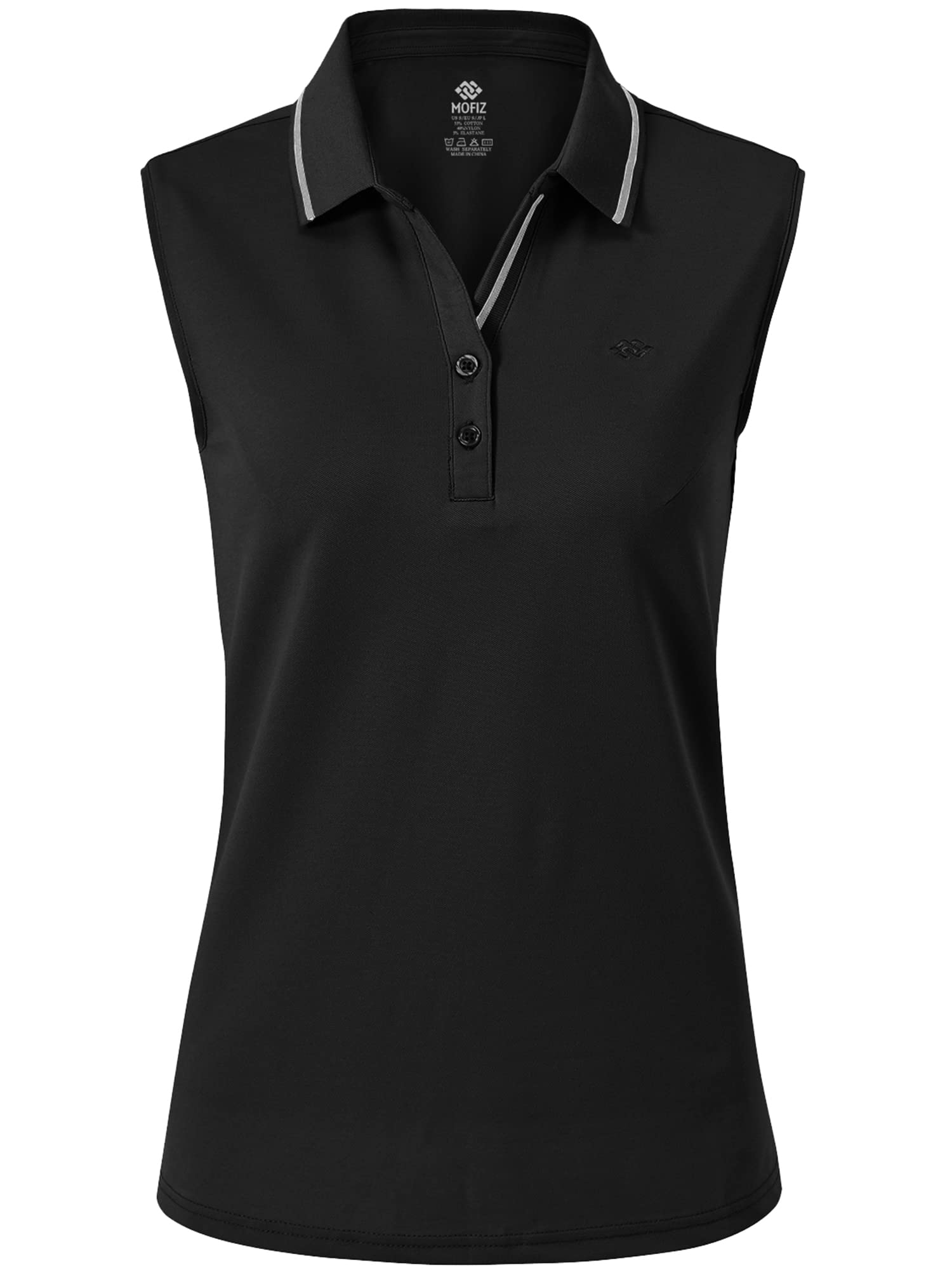 MoFiz Women's Sleeveless Polo Shirt Golf Shirt Summer Cotton Top Breathable