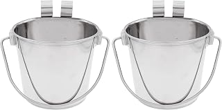 Fuzzy Puppy Pet Products FSP-1 Heavy Duty Flat Sided Pail with Hook, 1-Quart (Pack of 2)