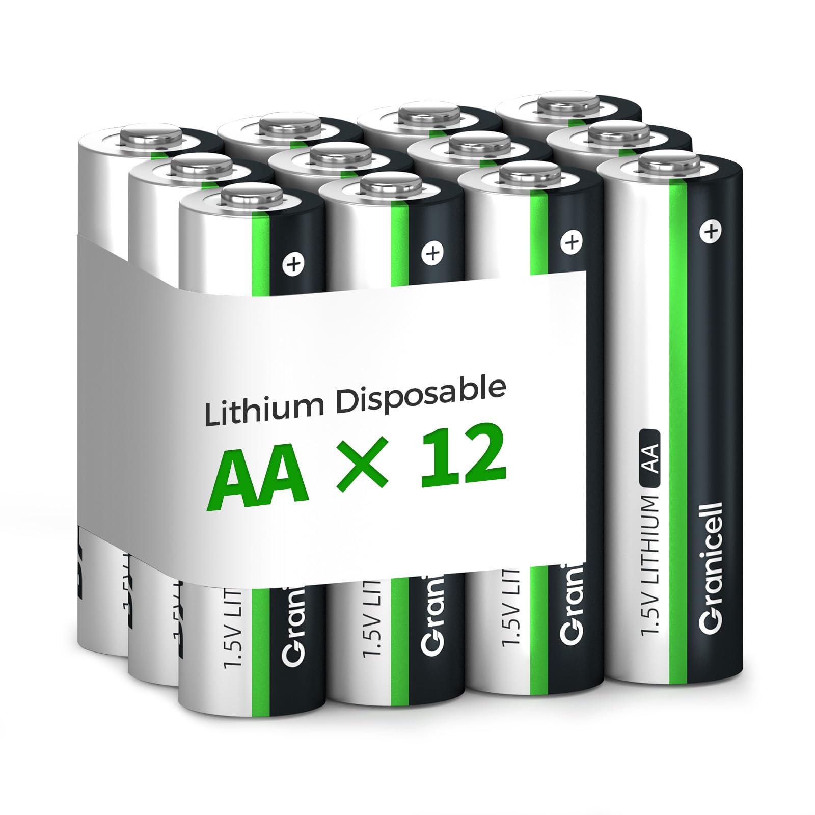 Granicell 12-Pack Lithium AA Batteries | 1.5V for Blink Cameras, Smart Locks Ala