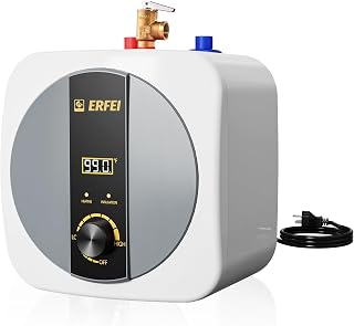 ERFEI 2.5 Gallon Electric Water Heater, 110V-120V 1500W Under Sink Hot Water Heater,Portable Mini Tank Electric Water Heater with Pressure Release Vavle,Digital Display