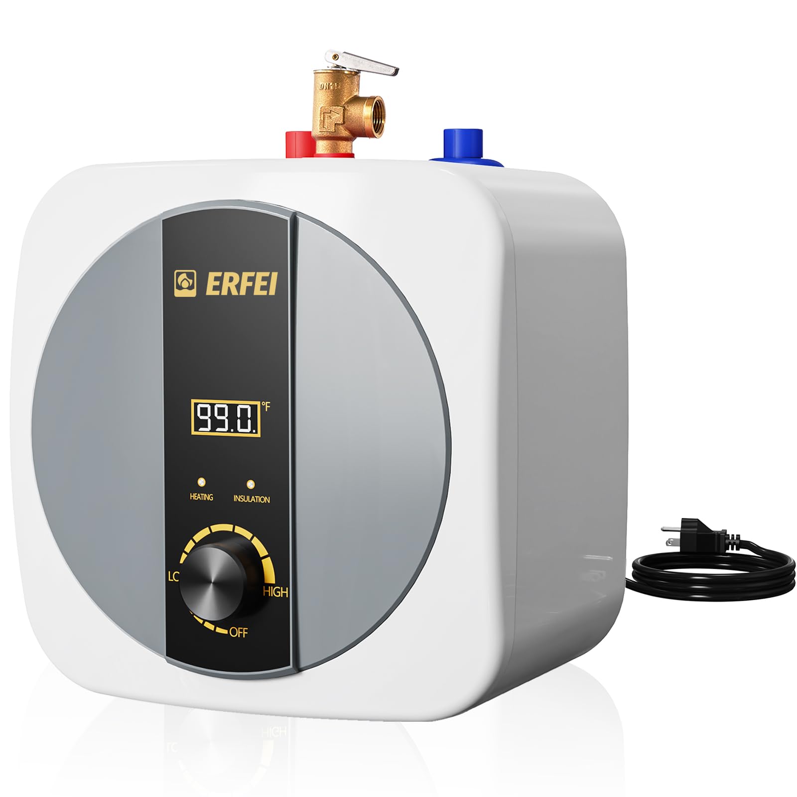 ERFEI 2.5 Gallon Electric Water Heater, 110V-120V 1500W Under Sink Hot Water Hea