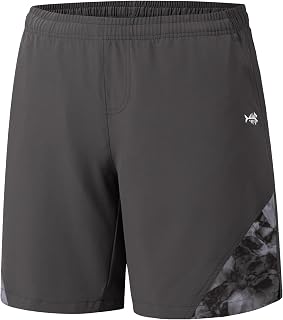 Bassdash 7 Inch Men's Fishing Shorts for UPF 50+ Lightweight Waterproof Quick Dry Hiking Zipper Bag FP06M