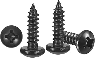 METALLIXITY Phillips Cup Head Self Tapping Screws (#12 x 3/4 Inches) 50 Pieces, 304 Stainless Steel Self-Drilling Screws for Metal Wood Plastic, for Cabinet Wall Blind Flat, Black