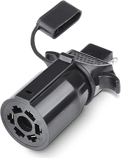 AutoSonic 7 Pin Blade to 4 Pin Flat Trailer Adapter | Female Trailer Connector Plug | 7 Way to 4 Way Converter | Flat Connection | Weatherproof Design