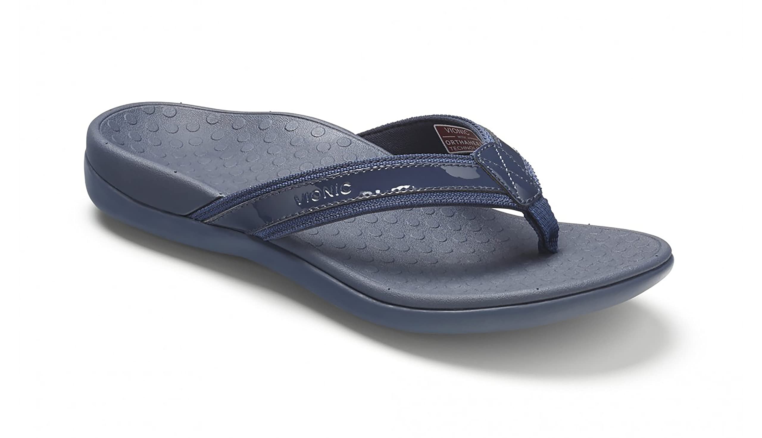 Vionic Women's Tide II Toe Post Sandal - Ladies Flip Flop Hidden Orthotic Arch S