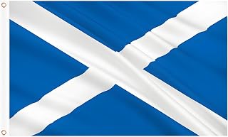 Scottish Flag 5ft x 3ft, Large Scotland Flags with Brass Eyelets for Burns Night Decoration St. Andrew's Day Party Decorations