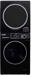 Equator Premium Stackable 15 Lbs Washer 1.62cf 110V+Vented Digi Dryer 3.5cf 110V(Black)