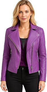 YMADREIG Leather Jacket Women Zip Up Long Sleeve Crop Motorcycle Jackets Slim Fit Stand Up Collared Biker Coat Fall Outfits