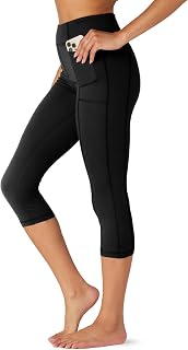 FM London Women's Gym Leggings with Pockets High Waist Full Length Capri Design Seamless Fitness Yoga Leggings Breathable Sports Leggings Comfortable Design