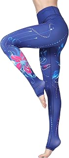 Women Sports Leggings Elastic Floral Print Women's Running Trousers High Waist Leggings Stretch Long Yoga Pants