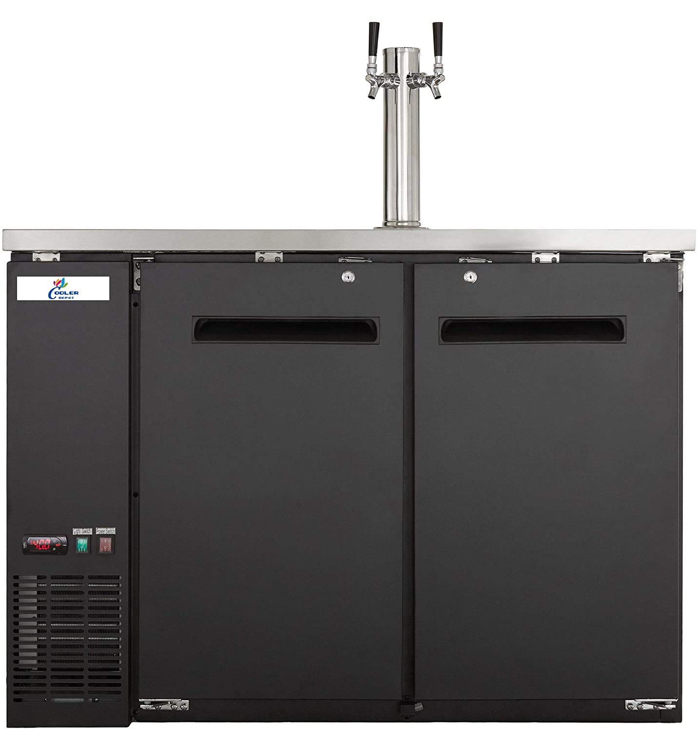 cooler depot Beer Keg Dispenser Kegerator 48" Commercial Refrigerator double Tap