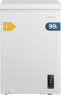 Cecotec Horizontal Freezer 99L Bolero CoolMarket Chest 99P White E. Basket with Handles, Electronic Control LED, UltraContact D-Cool, Dual Function, ZeroG Door (80º-30º), Fast Freezing, Compact