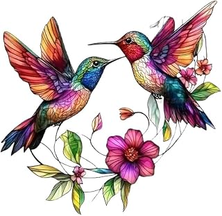 1 x Translucent Acrylic Hanging Ornament - Unique Hummingbird Garden Sun Catcher Hanging for Wall Decor, Room Decor, Holiday Decoration and Decoration