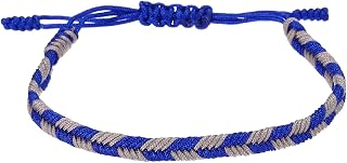MECCANIXITY Braided Rope Bracelets, Plaid Pattern Adjustable Woven Bracelet Cord Handmade String Stylish Accessory