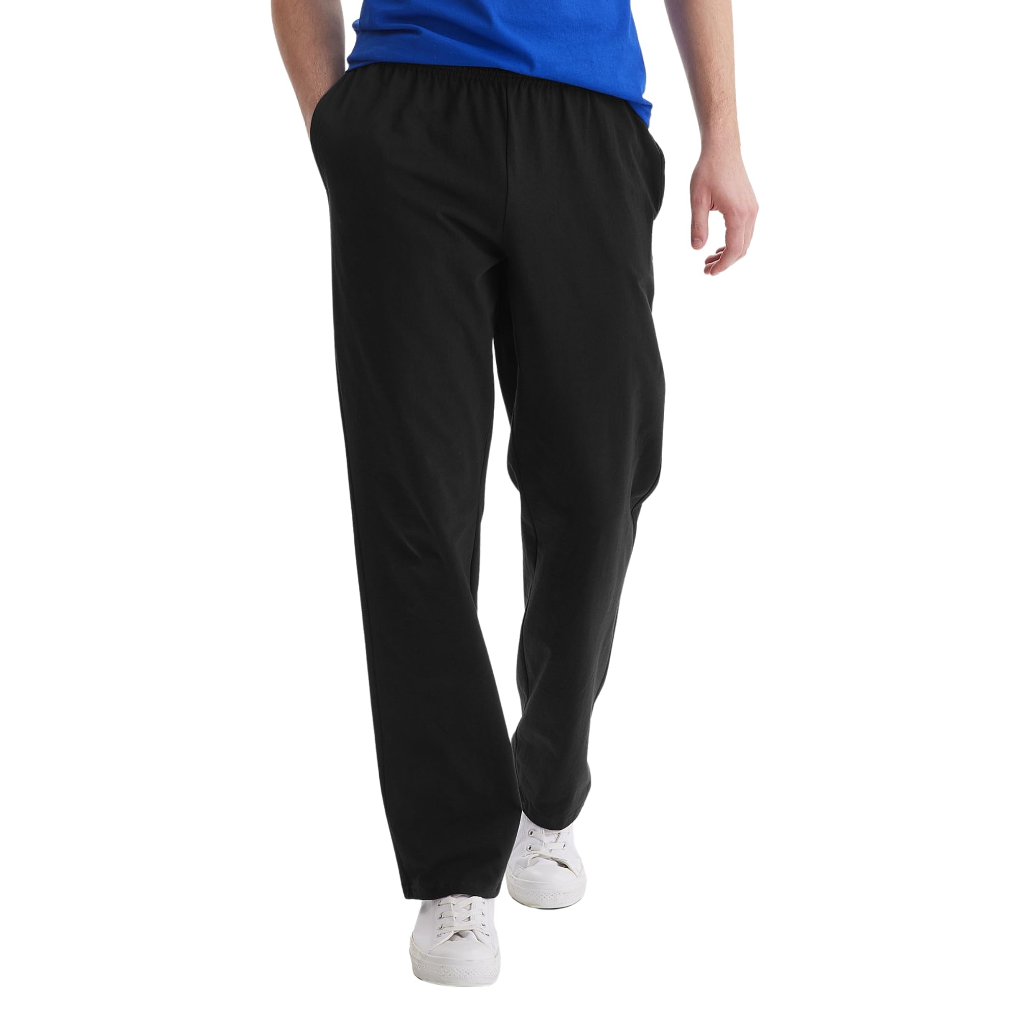 Hanes Essentials Men's Sweatpants, Men's Cotton Jersey Pants with Pockets, 33" -