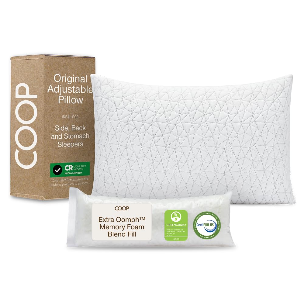 Coop Home Goods Original Adjustable Pillow, Queen Size Bed Pillow for Sleeping, 