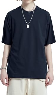 Men's Oversized T-Shirts Heavyweight Cotton Tee Crew Neck Short Sleeve T Shirts Loose Fit Basic Essential Soft Classic Tees