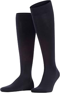 FALKE Men's Family Long Socks Breathable Durable Cotton Knee High Reinforced Plain Classic Flat Toe Seam for Daily Life and Work 1 Pair