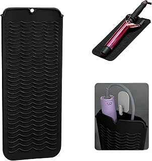 Tappetino in silicone resistente al calore con foro per appenderlo, piastra da viaggio resistente al calore e custodia per arricciacapelli, ferro piatto e altri strumenti per lo styling dei capelli