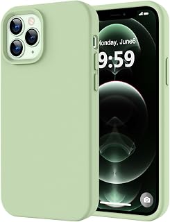 LOVE 3000 Compatible with iPhone 12 Pro Max Phone Case | Thickening Liquid Silicone | Anti-Scratch Microfiber Lining | Full-Body Duty Heavy Protection Case for iPhone 12 Pro Max Women Girls, Matcha