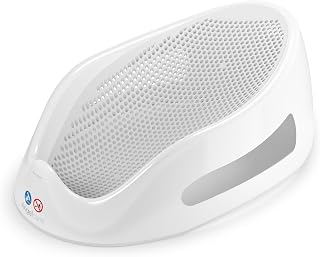 Angelcare Soft Touch Baby Bath Support -Grey- Water Level Indicator, Non-Slip, Comfortable & Safe for Newborns & Infants up to 6 Months