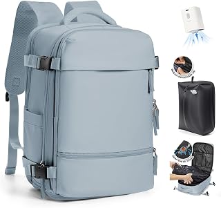 SZLX Ryanair Travel Vacuum Backpack 40 x 30 x 20 cm with Pump Ryanair Cabin Luggage Cabin 40 x 30 x 20 cm Vacuum for Ryanair Wizz Air Vueling Easyjet Hand Luggage Women Men with Shoe Compartment