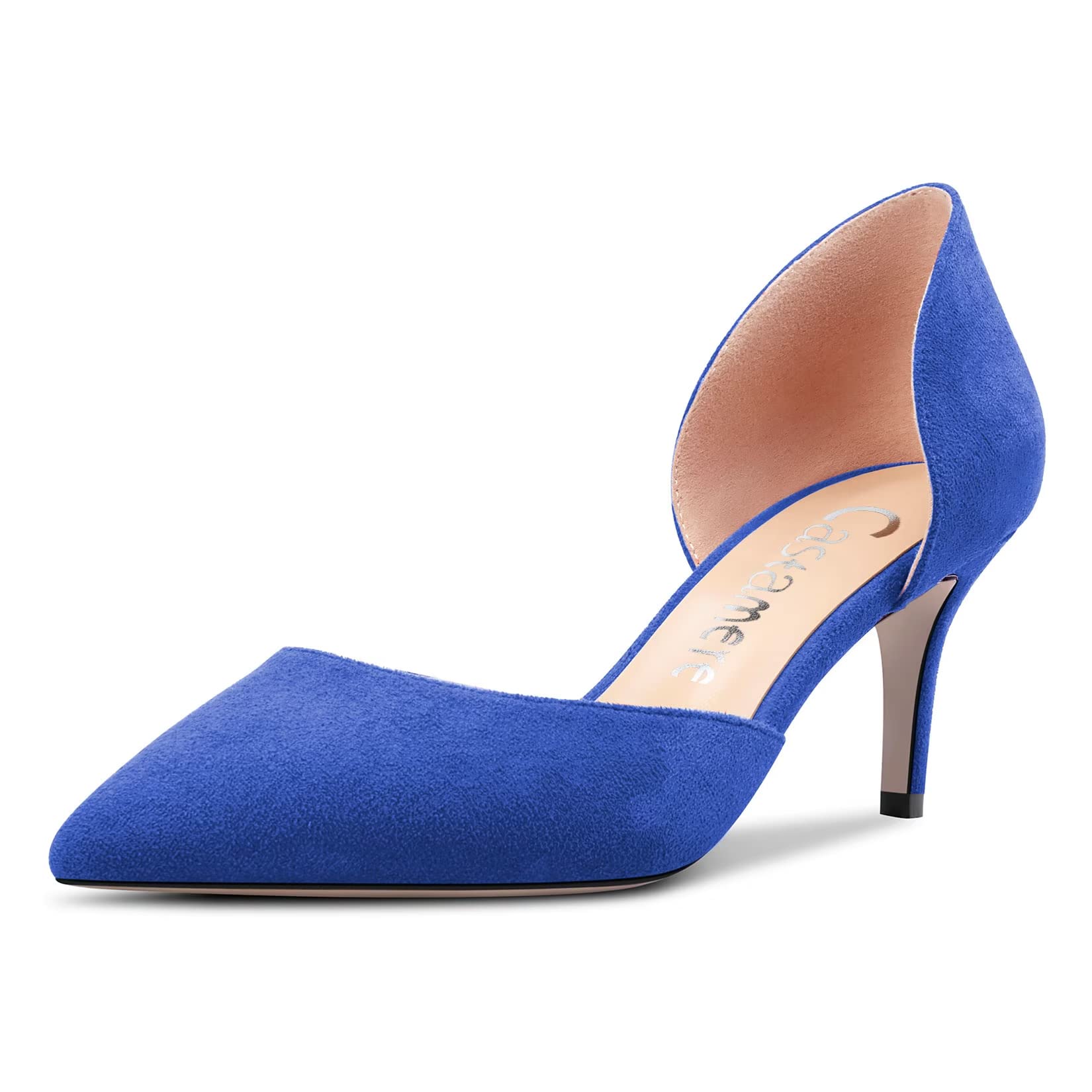 Castamere Women's Stiletto Mid Heel Pointed Toe Pumps Two-Piece Slip-on Office C