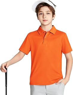 2T to Youth Boys' Performance Polo Kids Collared Golf Shirt School Uniform UPF 50+ Dry-Fit