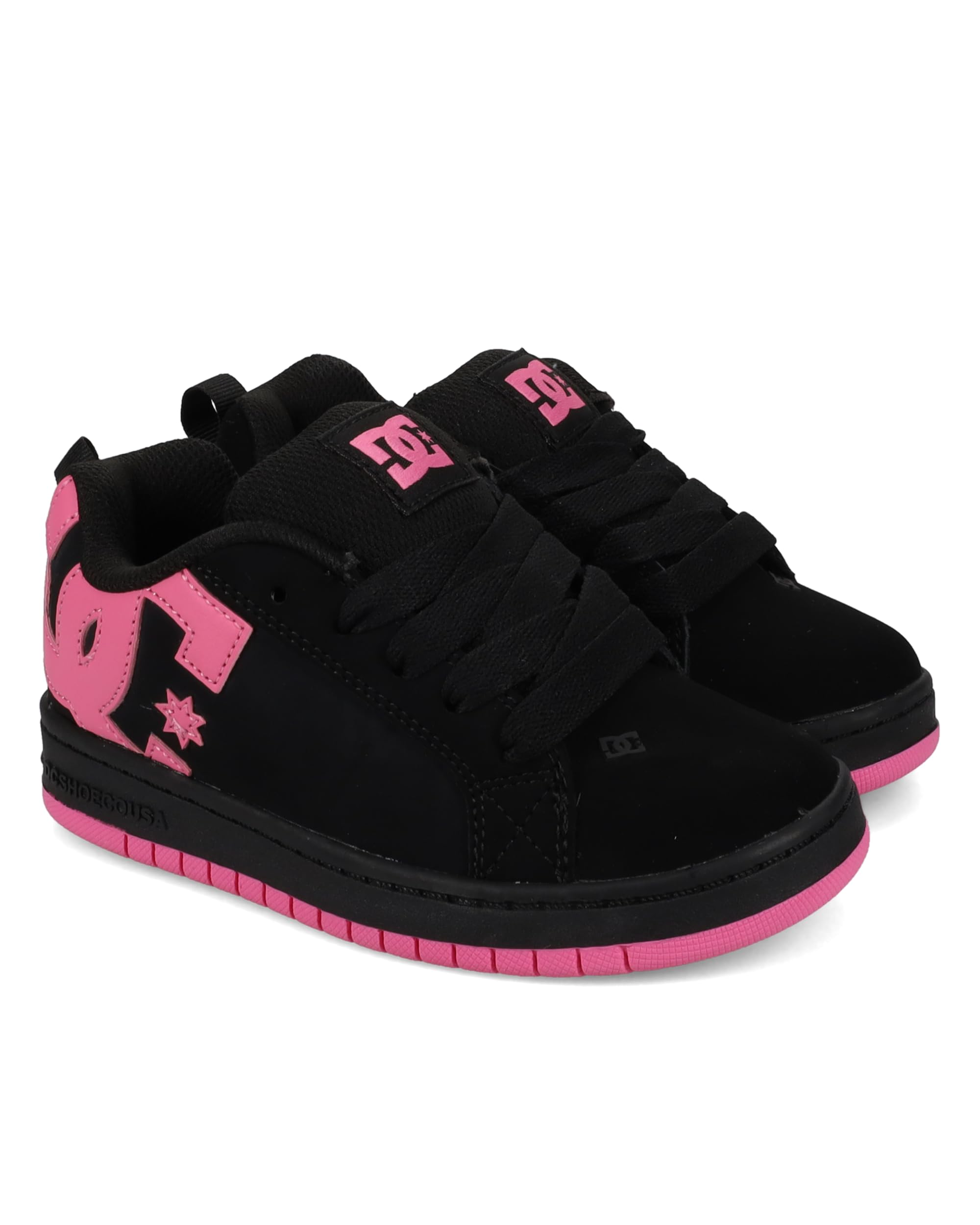 DC Shoes Net, Men's Fashion Sneakers, Black / Pink, 31 EU