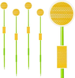 LOMNYIY Driveway Markers Reflectors,Reflective Driveway Markers for Snow Plowing, 51Inch Fiberglass Pole Double Sided Reflectors for Driveway,Different Heights of Reflective (4Pcs)