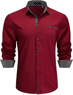 Enlision Men's Dress Shirts Long Sleeve Shirt Casual Regular Fit Shirts