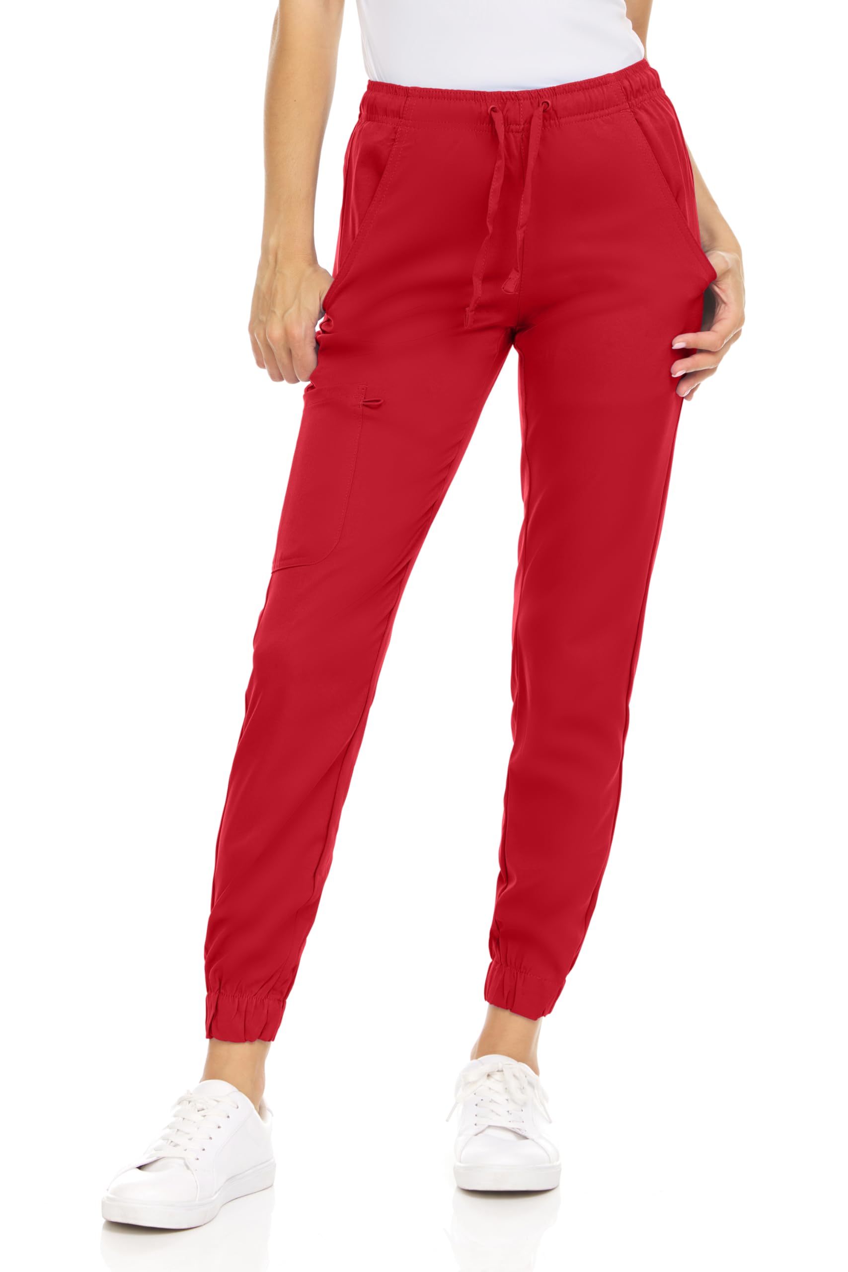 MediChic Jogger Scrub Pants for Women, Soft 4-Way Stretch Women's Medical Scrub 
