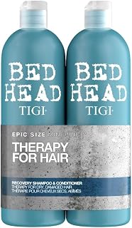 Bed Head by TIGI Recovery Shampoo & Conditioner Set, 2x 750ml | Deep Moisture for Dry & Heat Damaged Hair, Salon-Pro Hydrating Treatment to Control Frizz & Colour Protection