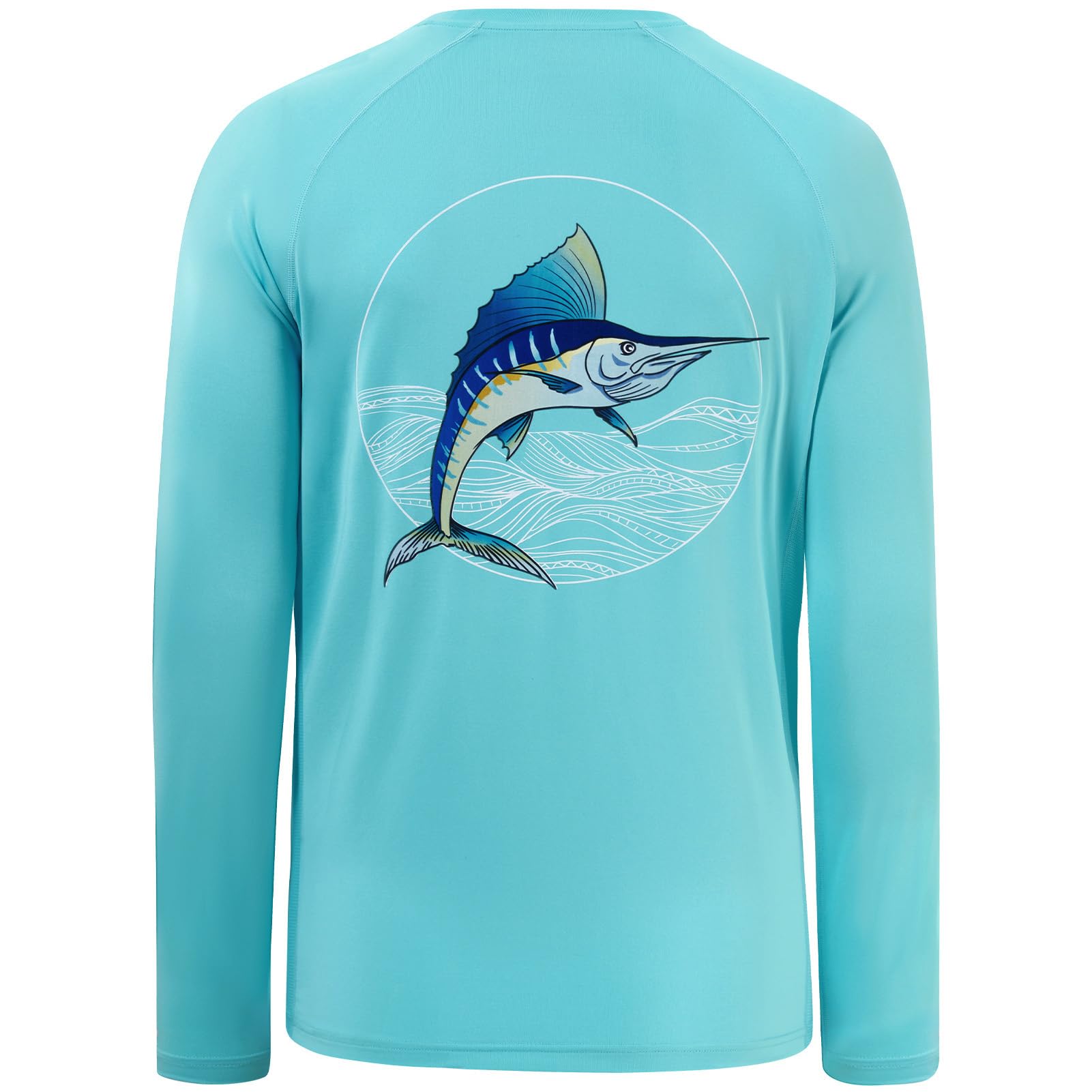 BASSDASH Men's Long Sleeve Fishing Shirt with Fish Print UPF 50+ Sun Protection,
